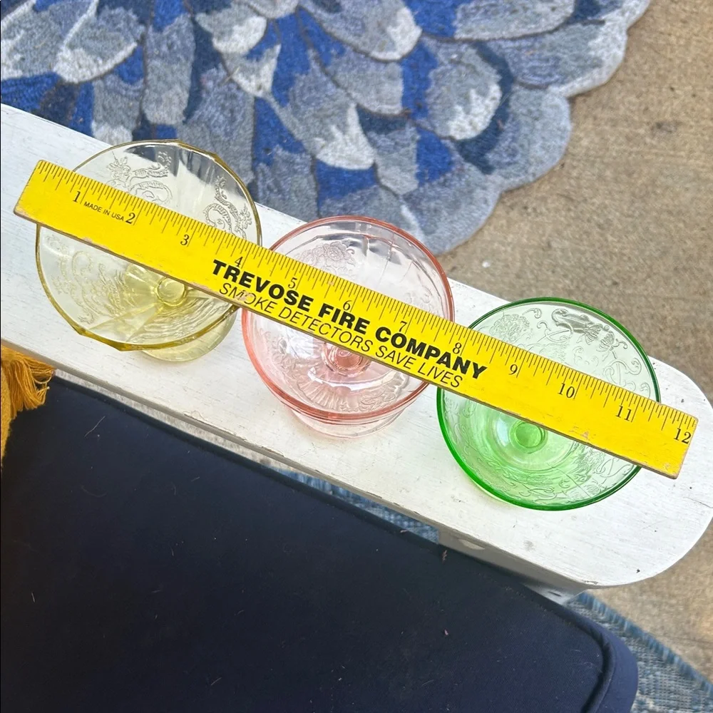Three Vintage Depression Glass Dessert Cups